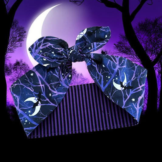 Haarband Halloween Midnight Bats violet