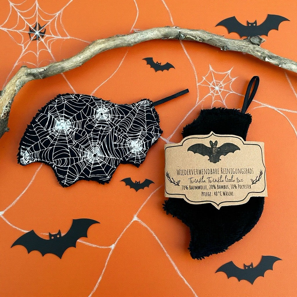 Abschminkpads Fledermausflügel Spinnennetz waschbare Reinigungspads