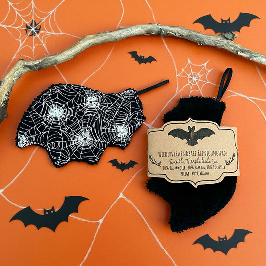 Abschminkpads Fledermausflügel Spinnennetz waschbare Reinigungspads