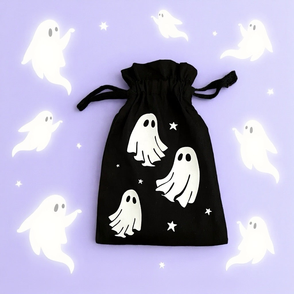 Schmuckbeutel Ghosts Tarotkartenbeutel schwarz