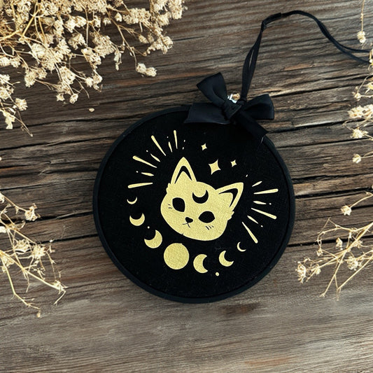 Stickrahmenbild Ornament Magic Cat Wanddeko
