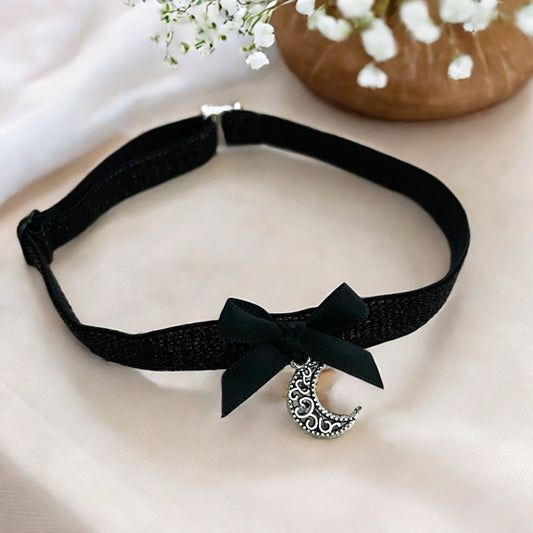 Choker Celestial Moon Halsband Glitzer schwarz