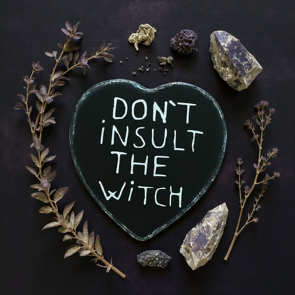 Holzschild Herz Don't insult the witch