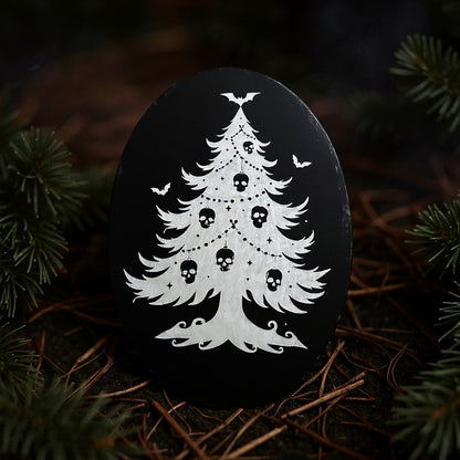 Holzschild Wanddeko Gothic Christmas Tree