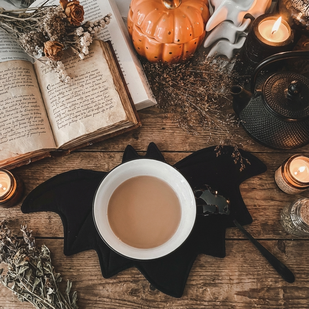 Mug Rugs Untersetzer Fledermaus Halloween Platzdeckchen