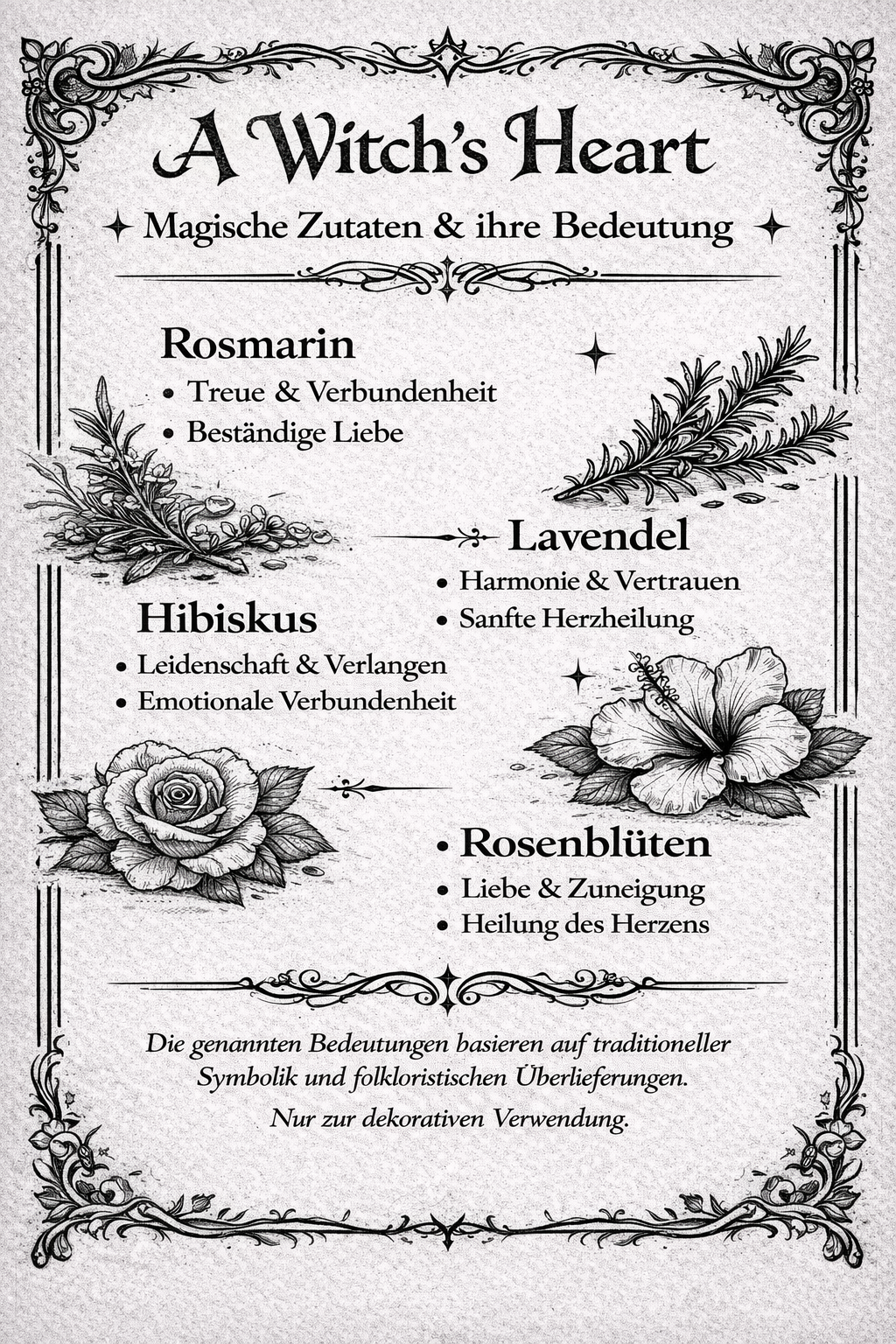 A Witch’s Heart – Spell Jar | Valloween Deko mit Hibiskus, Lavendel & Rosenblüten