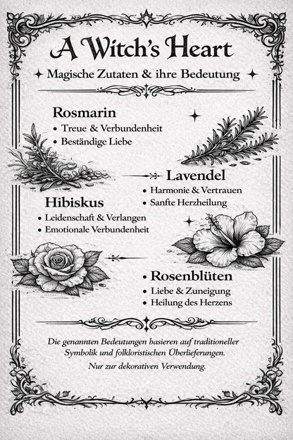 A Witch’s Heart – Spell Jar | Valloween Deko mit Hibiskus, Lavendel & Rosenblüten