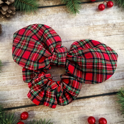 Scrunchie mit Schleife Tartan Haargummi Schottenkaro