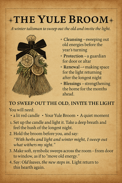 Yule Broom - kleiner Hexenbesen, winterlich dekoriert