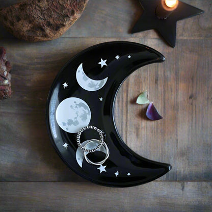 Schmuckschale Schälchen Crescent Moon schwarz Mond gothic