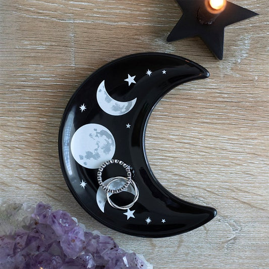 Schmuckschale Schälchen Crescent Moon schwarz Mond gothic