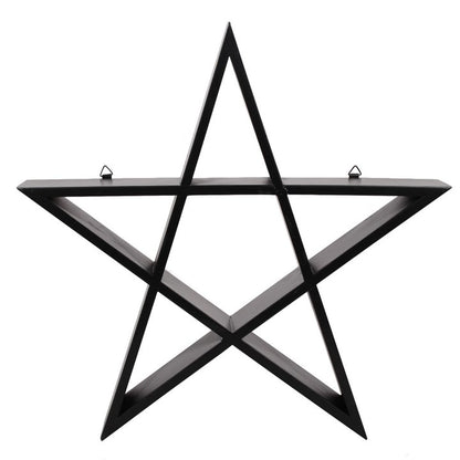 Wandregal Pentagram schwarz Gothic Wanddekoration