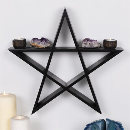 Wandregal Pentagram schwarz Gothic Wanddekoration