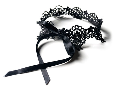 Halsband Choker BOW Spitze schwarz