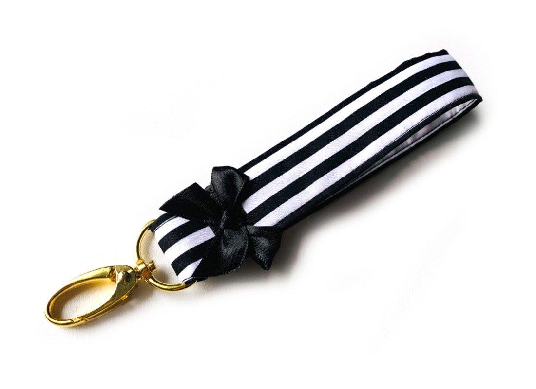 Schlüsselband Schlüsselanhänger Streifen schwarz weiß 