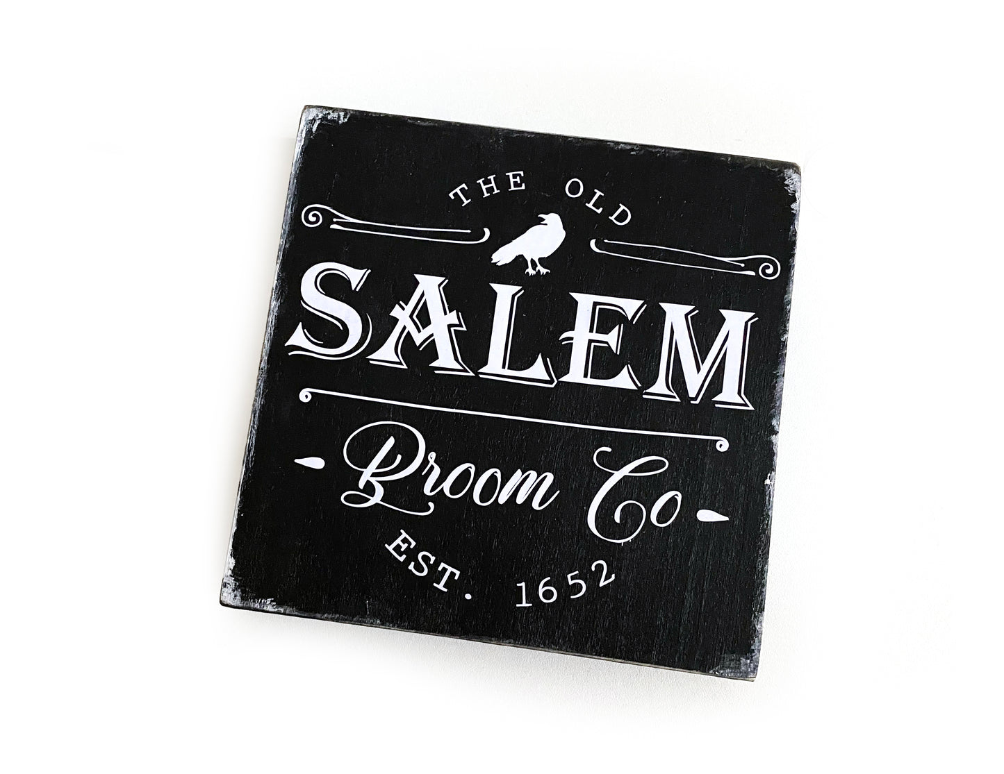 Holzschild Salem Broom Co schwarz Farmhouse