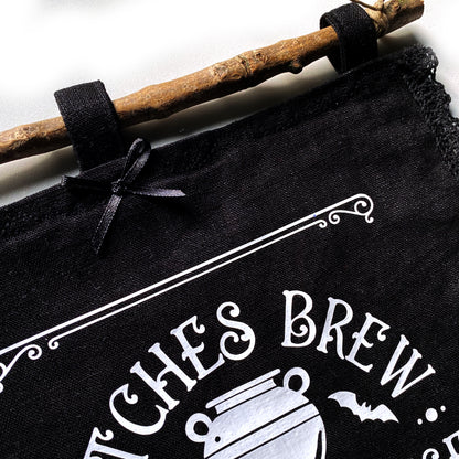 Wanddekoration Banner Witches Brew Coffee House Wall Hanging schwarz