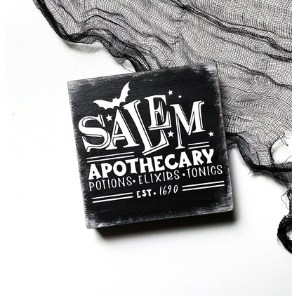 Holzschild Salem Apothecary Dekoschild Farmhouse Halloween