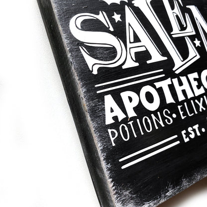 Holzschild Salem Apothecary Dekoschild Farmhouse Halloween