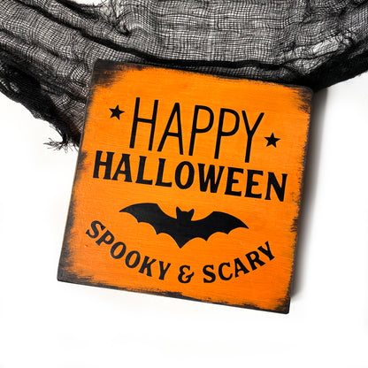 Holzschild Happy Halloween Dekoschild Farmhouse-Stil