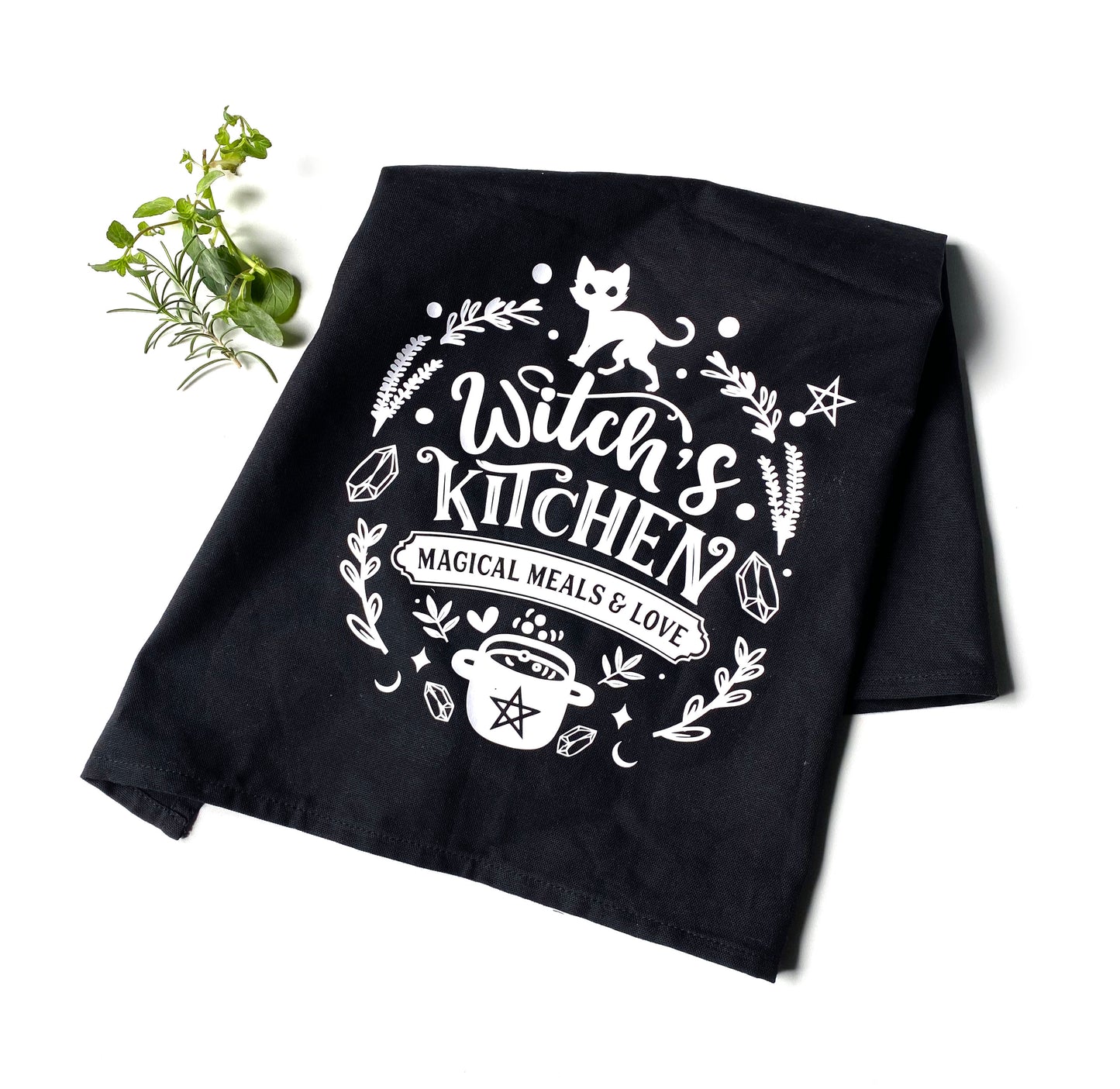 Tea towel Geschirrtuch Witch's Kitchen schwarz gothic