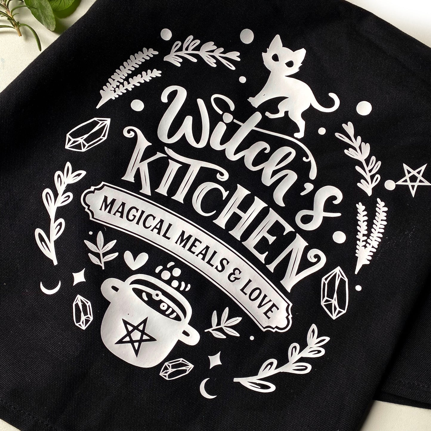 Tea towel Geschirrtuch Witch's Kitchen schwarz gothic