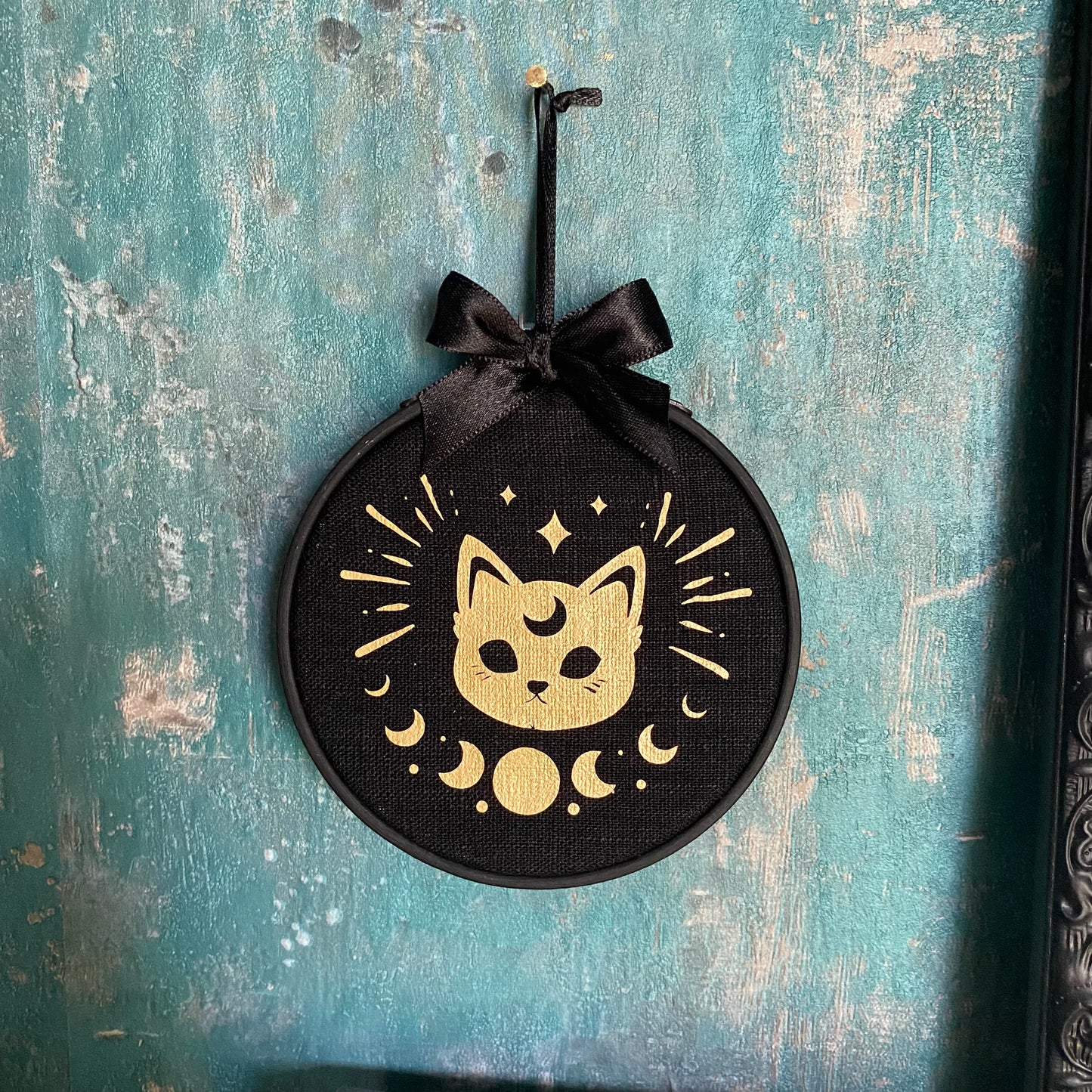 Stickrahmenbild Ornament Magic Cat Wanddeko