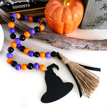 Holzperlengirlande Farmhouse Witch Halloween