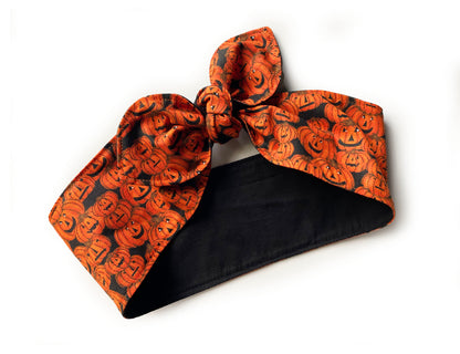 Haarband Rockabilly Halloween Bandana Kürbis