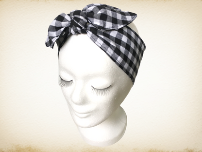 Haarband Bandana Punkte schwarz 50s